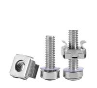 Kit d'écrous cage et vis pour montage sur bâti ser Paquet d'écrous à cage M5 M6 en acier inoxydable 304, 5 ensembles for support de serveur(Quantity 20 Sets,M5x30 Nut)
