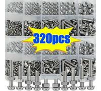 Kit d'écrous et de boulons hexagonaux - 320 pièces/120 pièces, taille métrique durable M2 - M5, kit de quincaillerie universel pour projets de bricolage et réparations 320pcs 1box