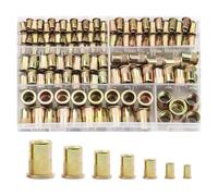 Kit d'écrous for riveter 320 pièces, assortiment d'écrous for tête plate, assortiment d'écrous for riveter filetés, boulons et écrous M3-M12(320pcs zinc plating)