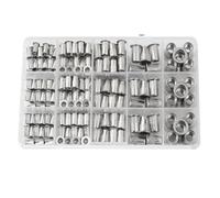 Kit d'écrous for rivets en aluminium, 100/150 pièces, M3/M4/M5/M6/M8, pistolet for rivets, riveteuse filetée, vis for tête plate, accessoires de fixation(150pcs set)