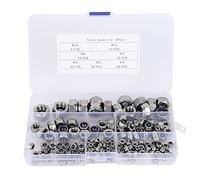Kit d'écrous hexagonaux autobloquants en acier inoxydable 304, jeu de fixations M3, M4, M5, M6, M8, M10 et M12 avec filetage de précision, écrous autobloquants résistants (180 pièces)
