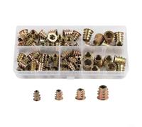 Kit d'écrous plaqués zinc pour meubles, assortiment de vis hexagonales M5-M8, inserts filetés dorés pour bois, boulons de connecteur de cadre de lit, assemblage d'armoires