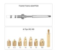 Kit d'écrous thermofusibles, kit d'outils d'insertion en laiton professionnel avec adaptateur pour fers à souder TS100, TS101 et 936, modèles M2 et M8, accessoires de chauffage