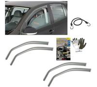 Kit déflecteurs pour voiture avant + arrière = 4 pièces compatibles avec Citroën C3 5P 16 et plus 16.013 Set anti-vent pluie et vent pour vitre en verre gauche et droite