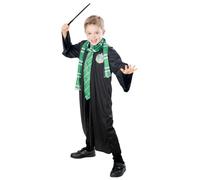 Kit déguisement et accessoires - RUBIES - Serpentard Harry Potter - Cape longue écusson - Baguette incluse - Écharpe & cravate