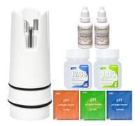 Kit d'électrodes de Rechange GIDIGI, sonde pH Noire pour pH-mètres 4 en 1 et 5 en 1, avec Solution d'étalonnage EC 1413 et 12,88, Solution de Conservation du pH et Poudre d'étalonnage du pH