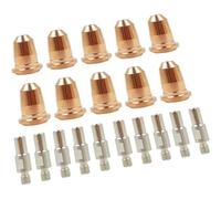 Kit d'électrodes et embouts de buse for torche Plasma, 20 pièces, S45 CUT55 PT-40 IPT-40 IPT-60 PT60 HC4000 PR0110 PD0116 for Telwin for Plasma 34(1.0mm 40A)
