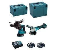 Kit d'électroportatifs - MAKITA - DLX2125TJ1 - 18V - 2 batteries 5Ah - Mini-Meuleuse et Perfo-Burineur