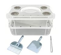 Kit d'élevage de de farine - Bacs d'alimentation fins transparents, boîte d'alimentation portable pour insectes, grillons | Pour barbus, poules, grenouilles, lézards, reptiles, glisseurs