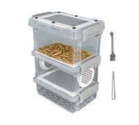 Kit d'élevage de de Farine - Filtre Multicouche Stable pour l'organisation | Cadre synthétique à Fort avec Ventilation intégrée, conteneur Respirant pour Reptiles, lézards et GR