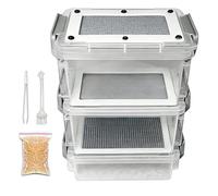 Kit d'élevage de de farine vivants - Transparent - Conteneur d'alimentation pour à soie - Pour les amoureux des animaux, les éleveurs, les fermiers, les écoles, les ateliers, les projets