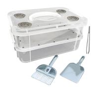 Kit d'élevage de farine, filet fin anti-odeur avec couvercle ventilé, boîte d'élevage avec filtre pour ténébrions - pour sugar gliders, poulets, lézards, dragons barbus, grenouilles, tortues
