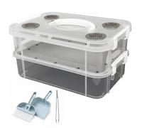 Kit d'élevage de vers de Farine - Récipient Transparent pour créatures avec séparation Automatique des déchets pour Insectes Vivants comme Les cafards et Les grillons Dubia - Comprend des Outils n