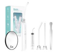 Kit d'élimination des calculs amygdaliens, kit d'élimination des calculs amygdaliens électriques avec 2 têtes d'aspiration, irrigateur buccal à aspiration à 3 niveaux de vitesse, ensemble de 8 nettoya