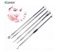 Kit D'élimination Des Points Noirs En Acier Inoxydable, 5 Pièces, Extracteur De Boutons D'acné, Aiguilles, Outil De Nettoyage Du Visage, Cosmétique