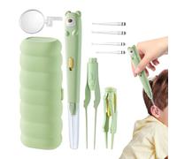 Kit D'élimination Du Cérumen - Cuillère Portable Pour Enlever Le Cérumen, Outil De Nettoyage LED, Conception Hygiénique Sûre | Soins Pour Hommes Femmes Garçons Filles Adolescents Maison Campin