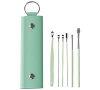 Kit d'élimination du cérumen en acier inoxydable : 6 curettes nettoyantes pour les oreilles avec boîte de rangement pour un nettoyage facile et sûr