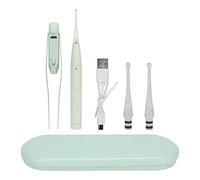 Kit d'élimination du cérumen pour enfants, cuillère ronde douce verte, lumière LED, chargeur USB, nettoyeur d'oreilles pour bébé, pour la maison, adultes et enfants