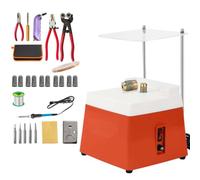 Kit DéMarrage pour Vitrail, Mini Meulage pour Vitrail Faire Soi-MêMe avec Meuleuse Verre, Kit D'Outils Coupe Verre avec Fraises 5/8'' Et 1'' pour Traitement(Orange)