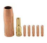 Kit d'embouts de buse en laiton pour torche de soudage MIG avec embouts de 0,6/0,8/0,9/0,2 mm - Ensemble de 7 buses sans air compatibles avec siècle (0,9 mm)