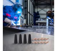 Kit d'embouts de buse sans gaz avec embouts en cuivre de 0,8 mm, pour chalumeaux de soudage MIG pour 14AK et 15AK, 4 buses pour + 10 embouts