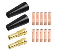 Kit d'embouts de contact pour buse sans gaz 14AK pour MAG pour MIG pour torche MB14 avec embouts de contact en cuivre et supports de diffuseur pour tâches de soudage