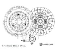 Blue Print Kit d'embrayage ADBP300119 pour Mitsubishi, Peugeot, Citroën