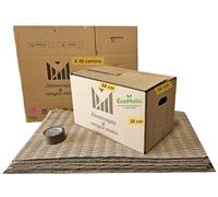 Kit Déménagement T2 - 30 cartons 50x30x30 cm, rouleau adhésif 68m, tapis de calage. Écoresponsable, économique et prêt à l’emploi !