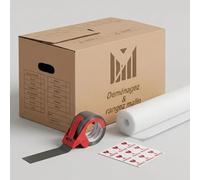 Kit Déménagement T3 Complet - 40 Cartons Renforcés 50x30x30 cm avec 2 Rouleaux de Mousse et 2 Adhésifs 4,8 cm x 68 m avec Distributeur et Étiquettes Fragile