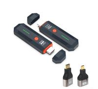 Kit d'émetteur et récepteur sans fil compatible HDMI avec HD 1080p, portée de 50 m, double bande 2,4 GHz/5,8 GHz, compatible avec ordinateur portable, appareil photo, décodeur - Noir et blanc