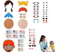Kit d'émoticône en Feutre - Playset Fund Faces, Board d'apprentissage émotionnel Social | Jeu d'autocollants de Reconnaissance d'émotion éducative pour Les avec des Expressions de Match de Mix