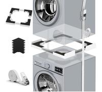 Kit d'empilage lave-linge et sèche-linge - WusyStore - Cadre réglable 45-68 cm - Sangle à cliquet renforcée