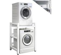 Kit d'empilage portable réglable pour lave-linge et sèche-linge à chargement frontal, capacité de 400 kg, support compact pour cuisine et salle de bain, optimise l'efficacité du stockage