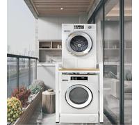 Kit d'empilage pour laveuse et sécheuse Cadre intermédiaire de balcon pour machine à laver, Support pour sèche-linge de salle de bains Rangement pour lave-vaisselle de cuisine Hauteur réglable