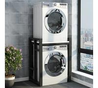 Kit d'empilage pour laveuse et sécheuse Réglable Salle de bains Cadre intermédiaire pour lave-linge, Etagère peu encombrante pour lave-linge et sèche-linge, Buanderie Rangement au-dessus des machines