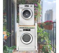 Kit d'empilage pour laveuse et sécheuse Support empilable pour lave-linge et sèche-linge de balcon Charges 400KG, Buanderie Armoire pour lave-linge à tambour pour séchoir supérieur, avec élévateur 3 p