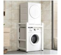 Kit d'empilage réglable pour machine à laver - Armoire peu encombrante pour machine à laver et sèche-linge - Unité de rangement réglable en hauteur au-dessus de la laveuse - Laveuse à tambour durable