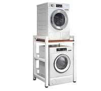 Kit d'empilage réglable pour machine à laver et sèche-linge à chargement frontal, étagère de rangement à linge portable, capacité de 40 kg avec étagère supérieure, idéale pour nizing buanderie