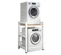 Kit d'empilage réglable pour machine à laver et sèche-linge à chargement frontal - Gain de place - Supporte jusqu'à 400 kg - Solution portable pour un rangement efficace de la buanderie