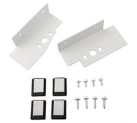 Kit d'empilage WE25X10028 pour lave-linge, support de fixation en fer et caoutchouc, installation pour facile, compatible modèles spécifiques, dimensions 13x10x7 cm, couleur blanche