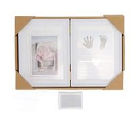 Kit d'empreinte de main et d'empreinte de bébé, panneau de densité en plastique, Kit d'ornement d'empreinte de main de bébé, Kit d'empreinte de bébé pour la maison 31,5x20,7x1,7 cm