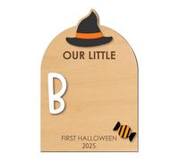 Kit d'Empreinte de Pied pour Bébé | Panneau d'Art d'Empreinte de Pied ou de Main pour Halloween,Plaquette Artisanat Souvenir Pour Parents Chambre Bébé Cadeau Naissance Noël Halloween Déco