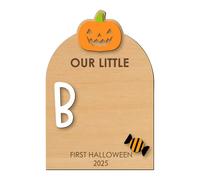 Kit D'Empreintes de Bébé,Art d'Empreinte de Pied en Bois pour Bébé Halloween | Ornement Souvenir avec Tampon Encreur pour Chambre Fêtes de Noël et Naissance Parents