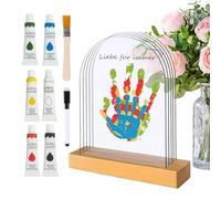 Kit d'empreintes de main de , cadre en bois transparent, empreintes de mains et de pieds, souvenirs faits à la main - pour les nouveaux parents, la fête des pères, la maison, la chambre à