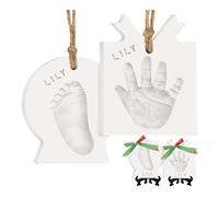 Kit d'empreintes de main et de pied de bébé - Décoration de premier Noël personnalisée pour bébé, souvenir d'ornement d'empreinte de pied de nouveau-né, kit d'empreintes de pattes de chien, cadeau de