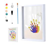 Kit d'empreintes de main familiales DIY de main Souvenir familial avec peinture et pinceau pour les nouveaux parents Kit d'empreintes moulage ' Souvenir f