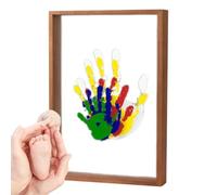 Kit d'empreintes de mains d' - présentoir artistique pour familles de 9 x 12 pouces, un souvenir sincère capture le familier en forme durable, le design élégant ajoute de la chaleur à Qualsias
