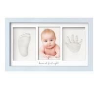 Kit d'empreintes de mains et de pieds de bébé, cadre souvenir de nouveau-né, cadeau personnalisé pour bébé, décoration de chambre d'enfant, cadeau de fête prénatale pour filles et garçons, bleu brume