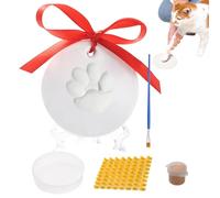 Kit d'empreintes de pattes d'animaux de compagnie en argile - Kit de moulage d'argile pour animal domestique - Kit d'empreintes de mains et de pieds - Kit de décoration de Noël pour chat et chien
