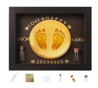 Kit d'empreintes de pieds de bébé - Cadre pour empreintes de pieds de bébé - Kit souvenir de bébé - Kit de fabrication d'empreintes de pieds et de mains pour jeunes papas et mamans